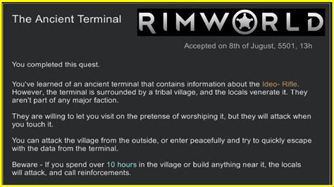RimWorld Hack the Ancient Terminal in Worshipful Village.